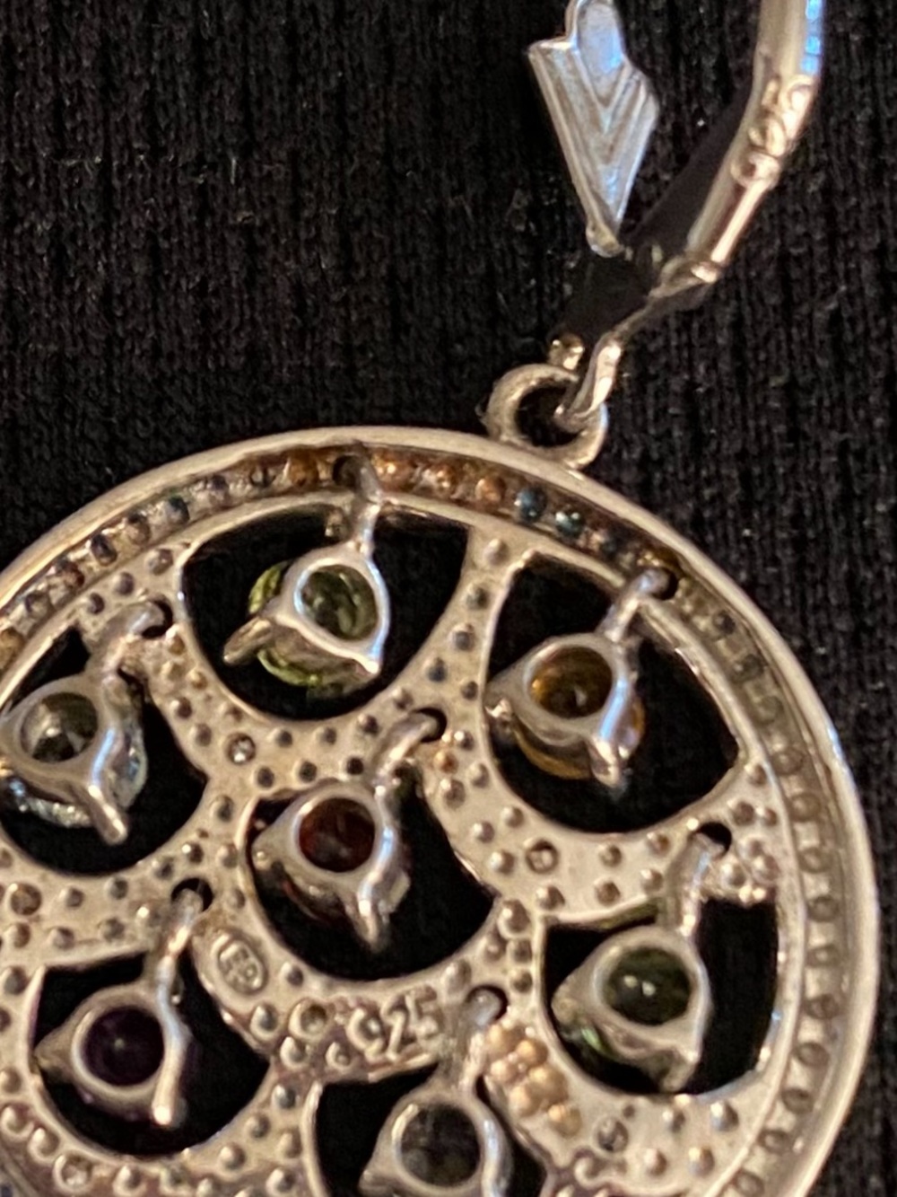 Sterling silver 925 earrings with gemstones - Picture 6 of 6